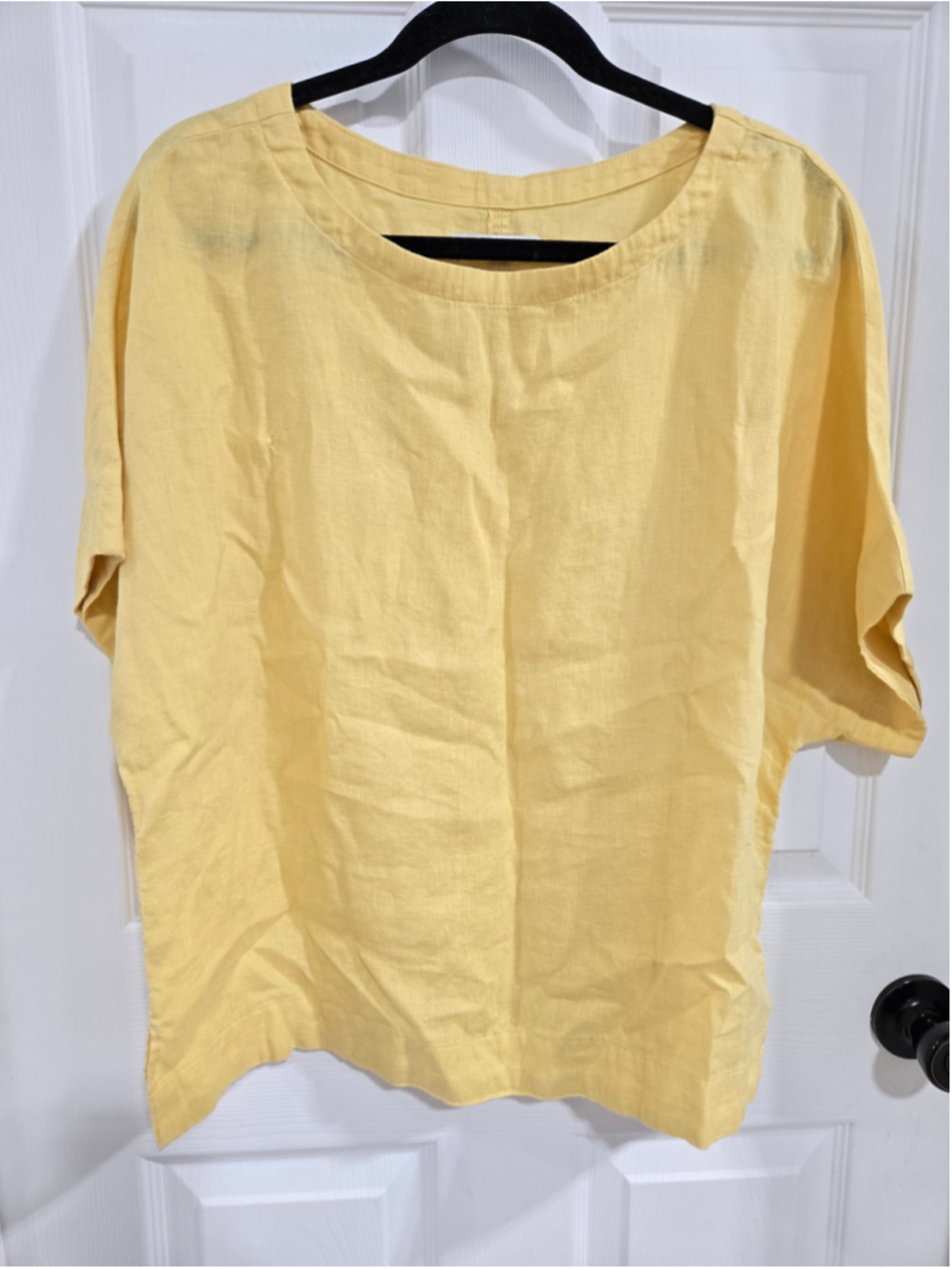 Women's M&S Pure Linen Yellow Blouse Size 14
